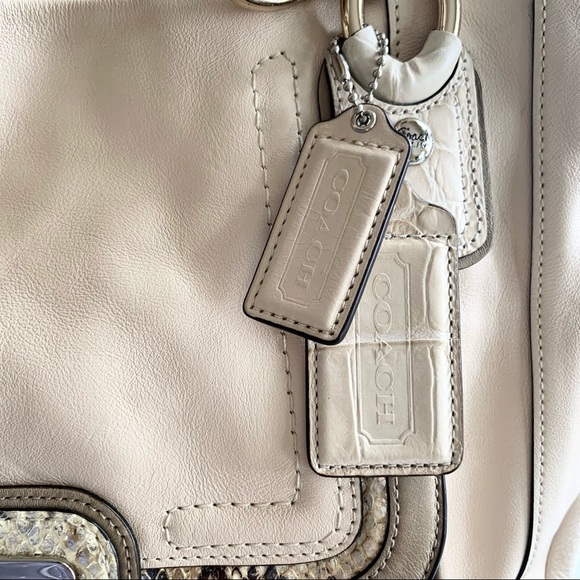 🌸Coach🌸 Leather Bag With Crocodile Accents Zip - Picture 2 of 10